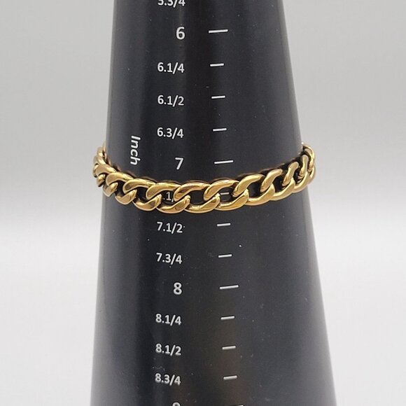 Fossil Gold Tone Stainless Steel Bracelet With Heart & Key Charm - Picture 7 of 7